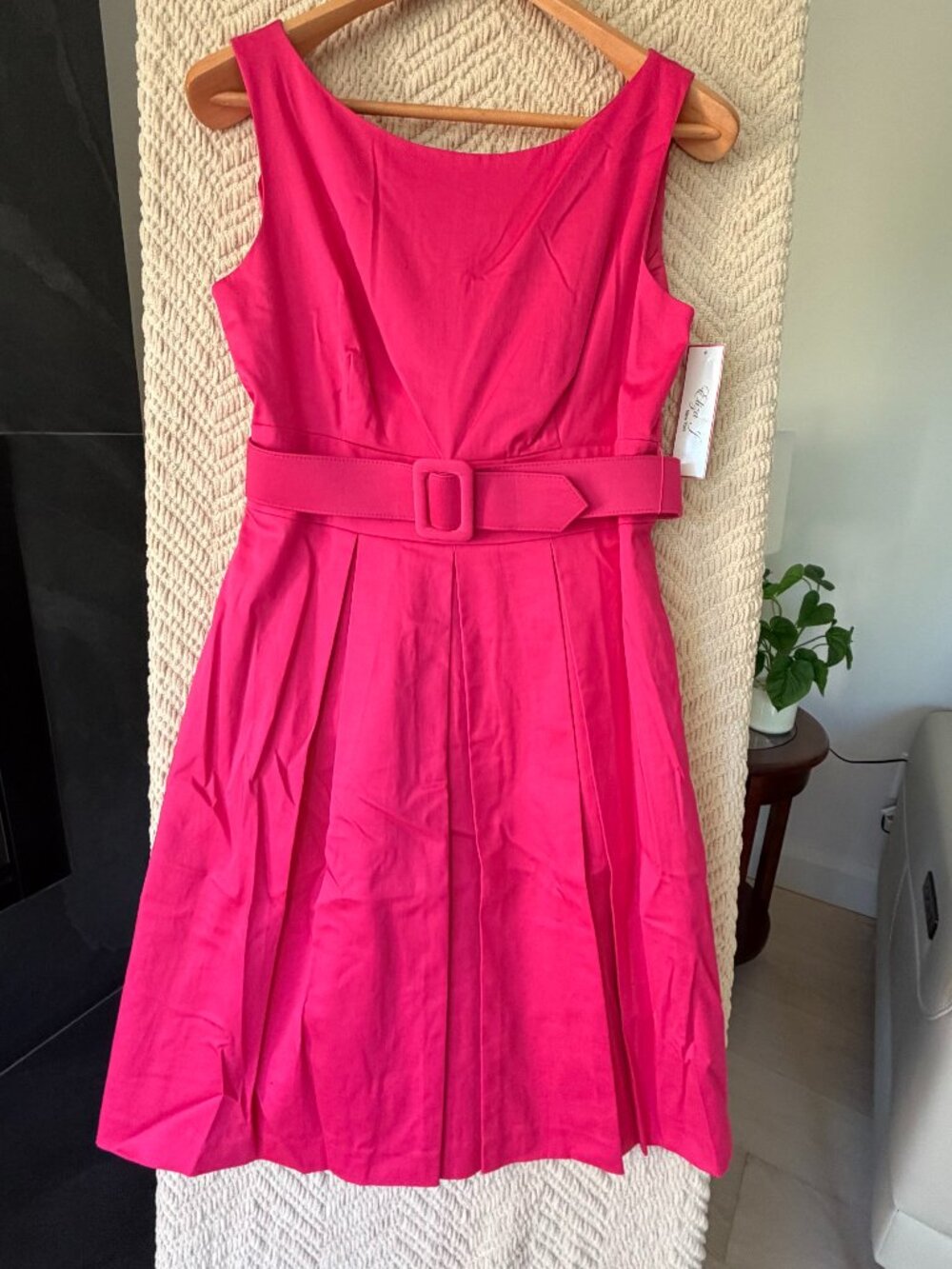 NWT Eliza J Rosehip Pink Fit & Flare Dress with Belt Size 10